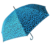 Boutique Retro Leopard Print Umbrella in Electric Blue