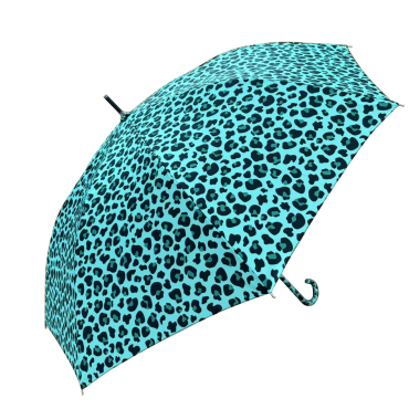 Boutique Retro Leopard Print Umbrella in Mint Green