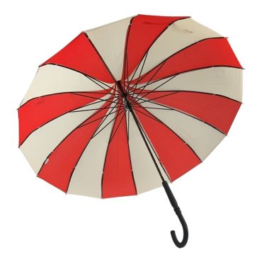 Boutique Classic Pagoda Umbrella in Red and Cream