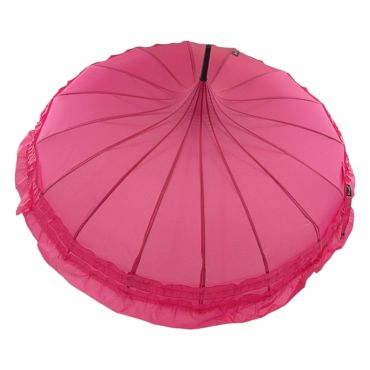 Boutique FRILLED Pagoda Umbrella Rose Red